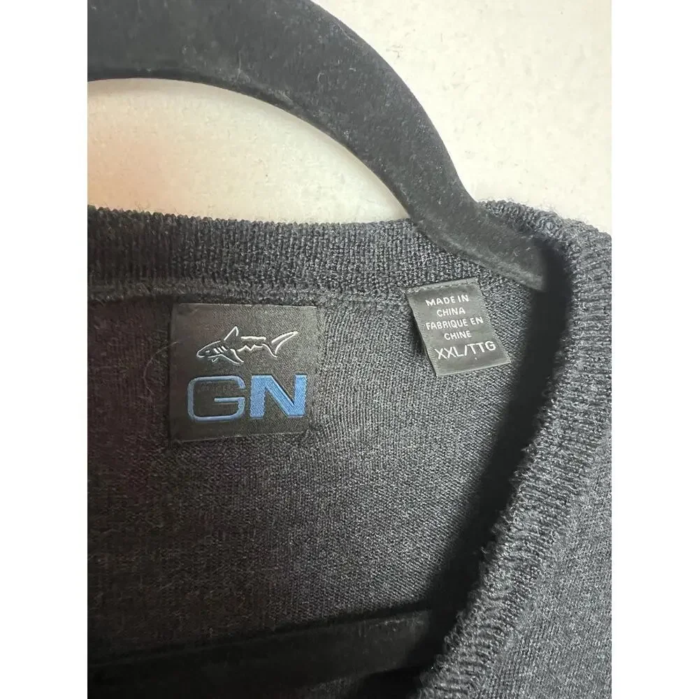 Greg Norman Men's Long Sleeve Crew Neck Pullover Wool Sweater Size XXL Gray